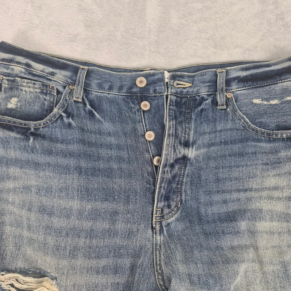 Wide Leg KanCan 15 (36) Women Distressed Jeans High Rise Button KC7373M 40267